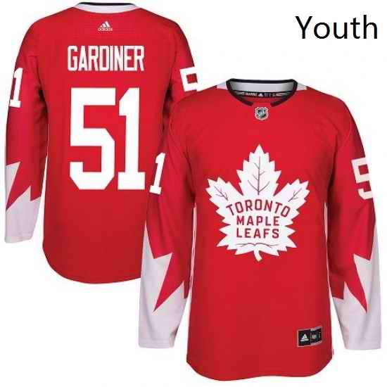 Youth Adidas Toronto Maple Leafs 51 Jake Gardiner Authentic Red Alternate NHL Jersey